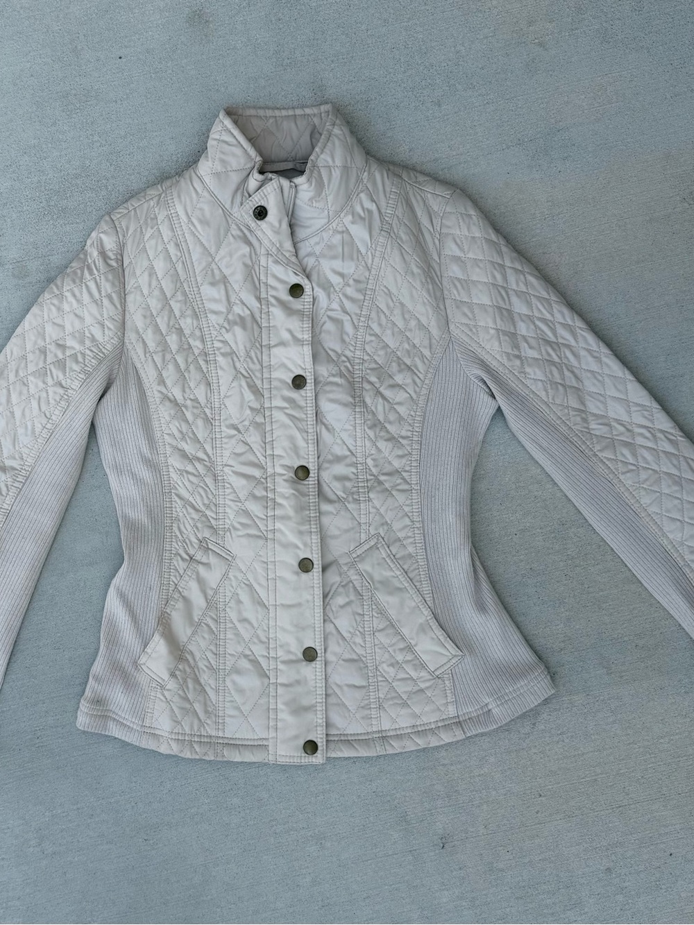 Merona size small Quilted Women's Jacket in cream - Picture 2 of 4